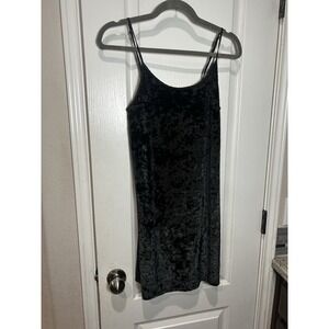 Victoria's Secret Women's Crushed Velvet Black Sleep Dress Nightgown Slip XS / S